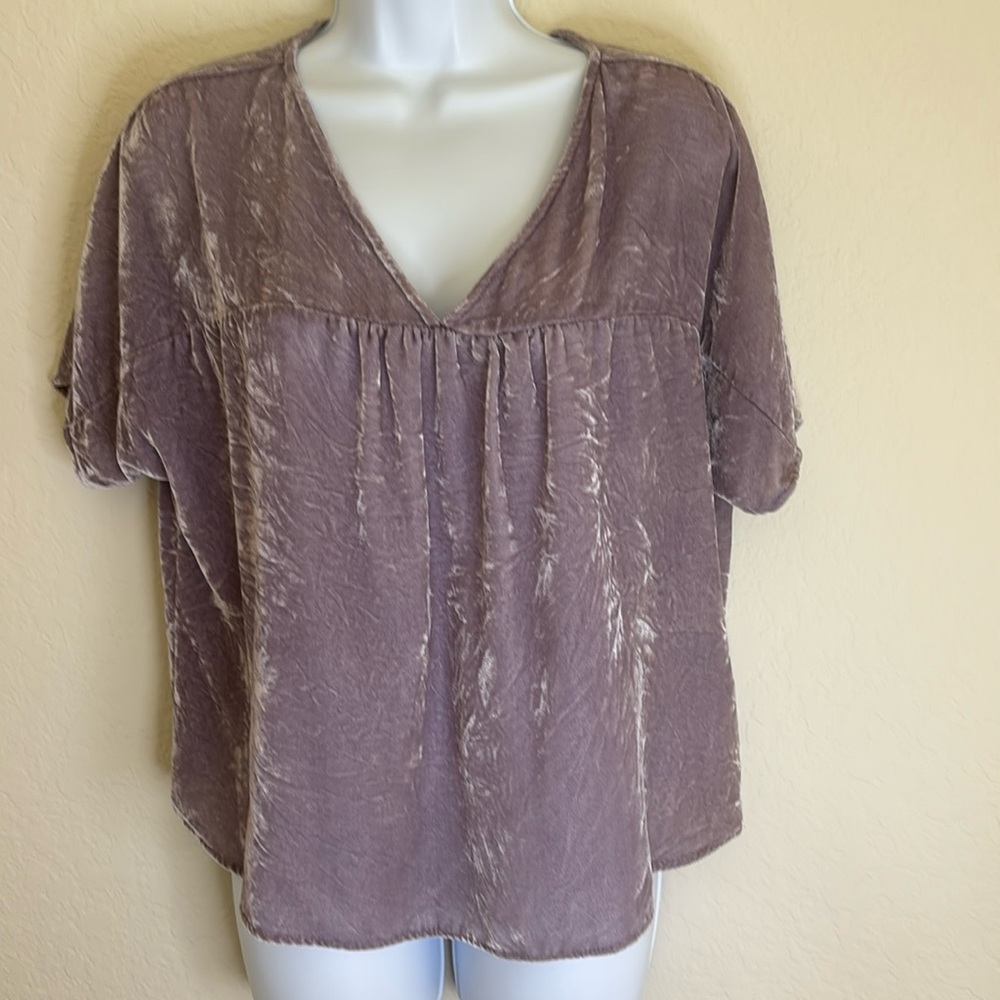 Madewell Velvet Rhyme Top Shirt Thistle Purple Small